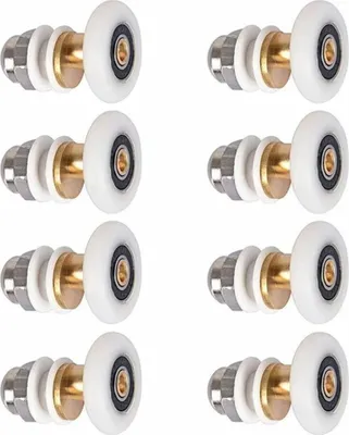 Obrázek produktu pro Sprchové dveře - kolečka pro sprchové dveře, kolečka, kluzná kolečka, náhradní kolečka, 8 kusů, 27 mm