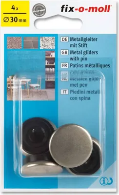 Produktbild von Metallgleiter mit Stift rund 30mm fix-o-moll