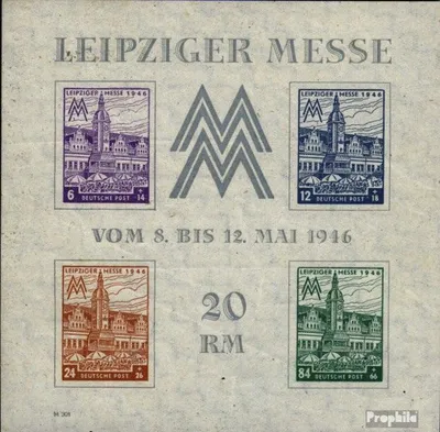 Produktbild von Briefmarken Sowjetische Zone (All.Bes.) 1946 Mi Block5Y a (kompl.Ausg.) postfrisch Leipziger Messe