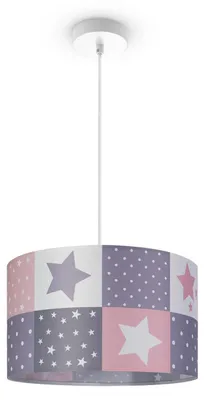 Produktbild von Kinderlampe Deckenlampe LED Pendelleuchte Kinderzimmer Lampe Sternen Motiv E27 Leuchten Farbe / Größe Pink (Ø38cm)
