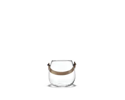 Produktbild von Holmegaard With Light Glasschale mit Lederhenkel 10 cm (h) Design Maria Berntsen