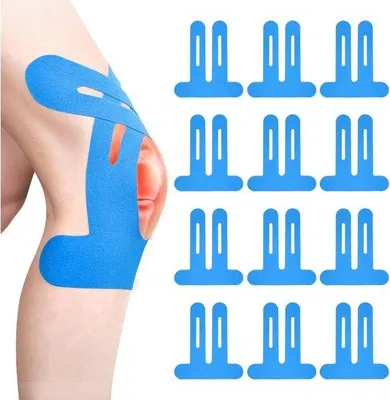 Produktbild von Blauer Wasserwiderstandsfähiger Elastikband für Kniegelenk - Für die Linderung von Kniebeschwerden - Für die Gewebestützung und Stabilität - 12 Stück