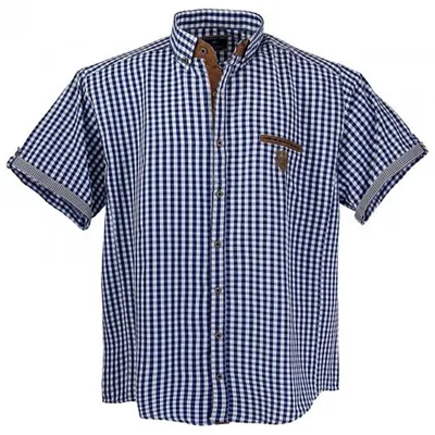 Produktbild von Übergrössen Schickes Kurzam-Hemd LAVECCHIA 1129 in Blau/Weiß 7XL