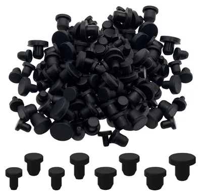 Silikonstopfen-Set, 80 Stück, 8 Größen (4–9,5 mm), schwarz