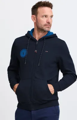 Produktbild von FQ1924 FQWilliam Herren Sweatjacke Kapuzenjacke Sweater mit Kapuze Kordelzug Reißverschluss Baumwollmischung Regular fit