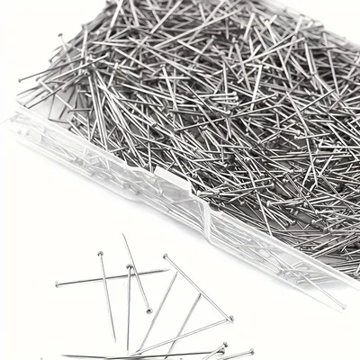Productafbeelding van Spelden zonder kop - Naaispelden Prikspelden - Knutselen en naaien - Praktische opbergdoos - 1000 stuks - Zilver