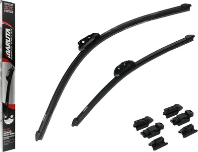Produktbild von MARUTA Lotus Perl-Effekt Scheibenwischer SET 550mm / 450mm - universal - vorne, Aero-dynamik optimierte Wischerblätter aus exklusiver Silikon / Gummimischung ( Japan)