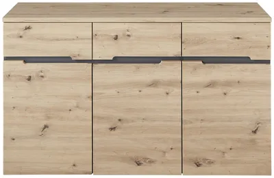 Produktbild von Kommode - 135 x 82 cm - 3 Türen - 3 Schubladen - Artisan Eiche Nachbildung - Graphitfarben