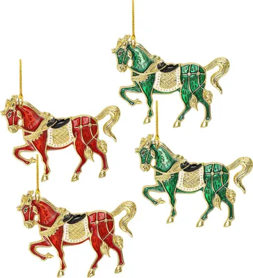 Produktbild von Elegante Weihnachtsbaumdekoration mit Strass-Pferdemotiv und Schlüsselanhänger, 2D-Acryl-Hängedekoration, ideales Geschenk für Pferdeliebhaber