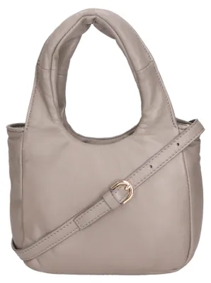 Produktbild von Damenhandtasche aus echtem Nappa-Leder mit abnehmbarem Schulterriemen Italy Taupe Mediun UNICA 17x24x8 cm