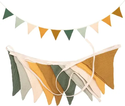 Produktbild von Morandi Grš¹n Wimpelkette mit 100 Ballons Kinderzimmer Deko Geschenk