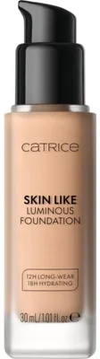 Imagen del producto de CATRICE Skin Like Luminous Foundation, base de maquillaje líquida en envase con bomba, para todo tipo de piel, hidratante, iluminadora, color beige, 020N