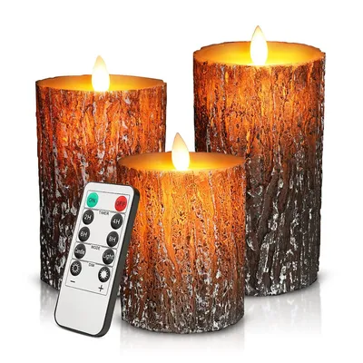Produktbild von LED-Kerzen,flammenloses Set mit drei Timer-LED-Kerzen, batteriebetrieben, geeignet für Party, Hochzeiten, Weihnachten, Geburtstage, Heimdekoration usw