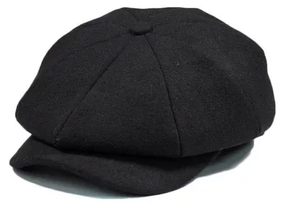 Produktbild von Newsboy Mütze Wollmischung Schirmmütze Uni 56-57 Schwarz