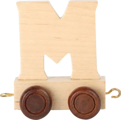 Produktbild von Small Foot Design 7472 Buchstabenzug aus Holz, Buchstabenwaggon M, natur (1 Stück)