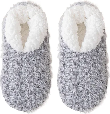 Produktbild von Rutschfeste, flauschige Socken für Damen – warme, flauschige Wintersocken mit Anti-Rutsch-Socken, dicke Plüsch-Schlafsocken, weiche, gemütliche Bodensocken