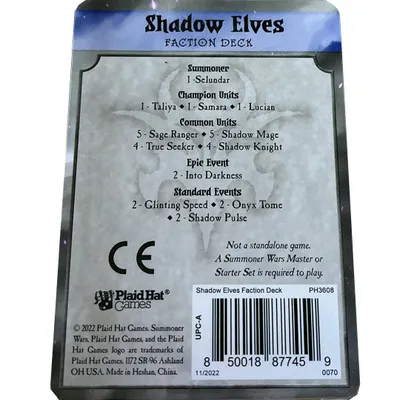 Produktbild von Summoner Wars Second Edition: The Shadow Elves - Kartenspiel