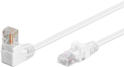 Produktbild von Goobay 94184 CAT 5e Patchkabel 1x 90° gewinkelt, F/UTP, Weiß, 15 m - CCA Kupfergemisch, 1x RJ45-Stecker 90° (8P8C)
