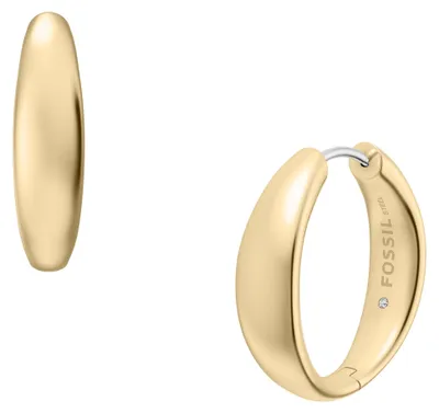 Produktbild von Fossil Creolen Damen Ellis Domed Medium Edelstahl Gold-Ton JF05002710