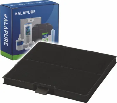 A product shot of a water filter and its packaging.