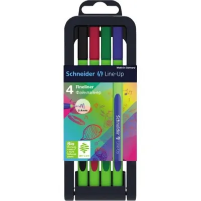 Immagine prodotto di Schneider 191094 Fineliner Line-Up - 0,4 mm, 4 pezzi, assortiti