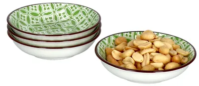 Produktbild von 4er Set Lime Sao Schalen flach Ø 9,5 cm Grünes Dekor Dessert-Bowl Ritzenhoff