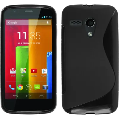 Produktbild von PhoneNatic Case kompatibel mit Motorola Moto G - schwarz Silikon Hülle S-Style + 2 Schutzfolien