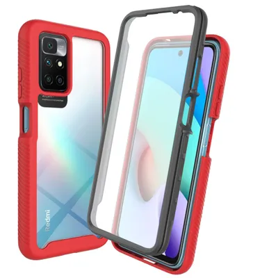 Obrázek produktu pro Pouzdro pro Xiaomi Redmi 10, nárazník s vestavěnou ochranou displeje 360° celotělové ochranné pouzdro červené