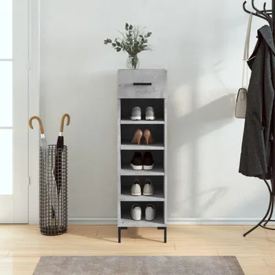 Produktbild von [Home] Schuhschrank Betongrau 30x35x105 cm Holzwerkstoff , Neue Mode 2024 im häuslichen Leben