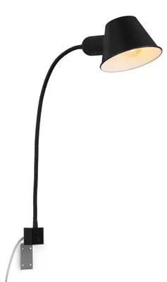 Produktbild von Bettleuchte Leselampe Wandlampe flexibel 1xE27 10W schwarz Kippschalter Briloner