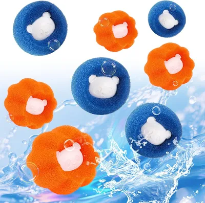 Imagen del producto de Pelotas para eliminar pelos de la lavadora, 8 unidades, reutilizables, para eliminar pelos de mascotas