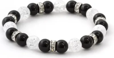 Productafbeelding van Armband van onyx en kristal, model MINK74 / 18