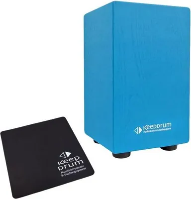 Produktbild von keepdrum DC1M BL Junior Cajon Blau mit Sitz-Pad