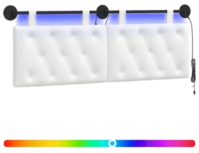 Produktbild von Hängendes Kopfteil Mit LED Licht Weiß Stoff