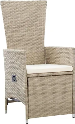 Produktbild von vidaXL Garten-Liegestühle 2 Stk. mit Auflagen Poly Rattan Beige