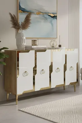Obrázok produktu pre Skye Decor, kvalitná konzolová zostava (3-dielna) z dreva s povrchovou úpravou "safírový buk" | 100% melamín