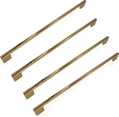 Zdjęcie produktu dla Elegancki aluminiowy uchwyt meblowy Svelto 320 mm, zestaw 4 do szafek i szuflad w kolorze polerowanego złotego chromu