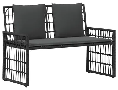 Obrázek produktu pro Lavička vidaXL do exteriéru, jednobarevná, černá a tmavě šedá, 116 x 55 x 82 cm