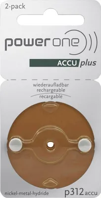 Produktbild von Varta Power One 312 ACCU plus Braun p312 Akku für Hörgeräte NiMH 2er Blister p312