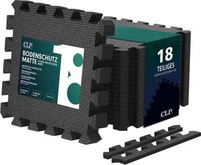 Immagine prodotto di Set di tappetini sportivi 18 pezzi - tappetino per puzzle - antiscivolo e idrorepellente - 30 x 30 cm nero