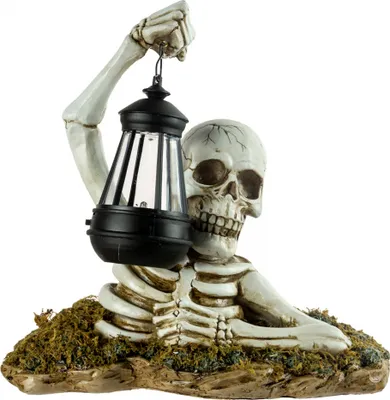 Produktbild von Skelettfigur mit Solar Laterne 29cm