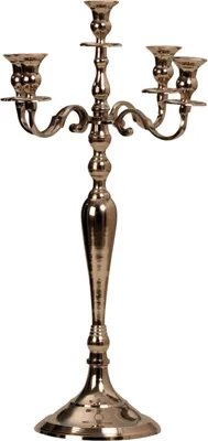Produktbild von Moderner Kerzenständer Kerzenleuchter 5-armig aus Metall in silber Höhe 60 cm
