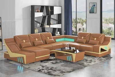 Zdjęcie produktu dla Wohnlandschaft Sofa U-Form Ecksofa Designersofa Schwarz Eckgarnitur