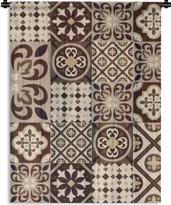 Produktbild von MuchoWow® Wandteppich Wandbehang Retro - Muster - Braun - Abstrakt 150x200 cm Tapisserie Dekoration Wandtuch - Wandaufhängung - Moderner