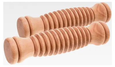 Produktbild von 2 Stück Holz Massage Roller für Beine, Füße und Körperformung zur Schmerzlinderung und Muskelentspannung