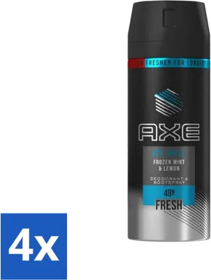 Productafbeelding van Axe - Deodorant bodyspray - 48 uur frisheid - Ice Chill - Gevriesde munt en citroen - 150 ml - Voordeelverpakking - 4 stuks