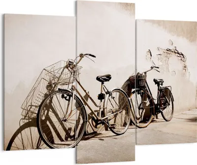 Produktbild von Bild auf Leinwand - Leinwandbild - Fahrrad Ziegel Stadt Italien - 130x100cm - Wand Bild - Wanddeko - Leinwanddruck - Bilder - Kunstdruck - Wanddekoration - Leinwand bilder - Wandkunst - CB130x100-2162