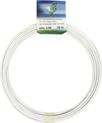 Produktbild von Wäscheleine aus verzinktem Stahl mit weißer Kunststoffbeschichtung, Durchmesser 2,5 mm, 20 m
