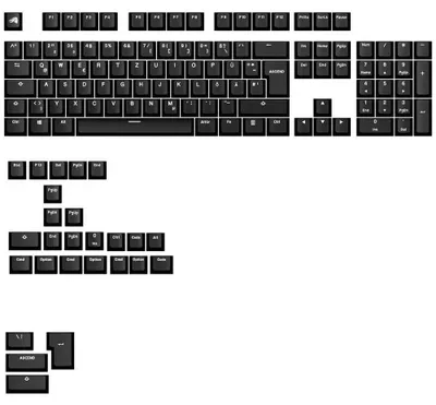 Immagine prodotto di Glorious PC Gaming Race GPBT Basics Keycaps ISO Layout DE PBT Dye-Sub