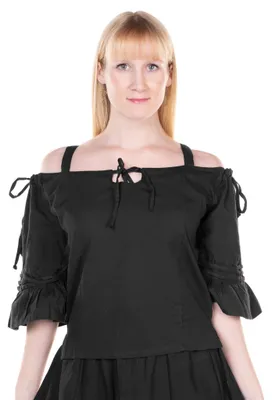 Produktbild von Schulterfreie Halbarm-Bluse schwarz Größe: M